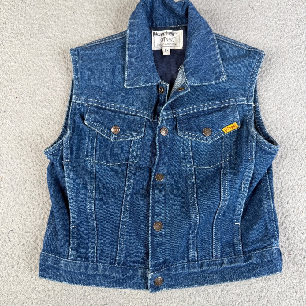 OTvest Denim Vest Kid 6X Blue Denim Weighted Sensory Trucker Calming Autism ADHD
